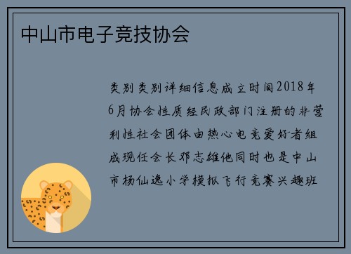 中山市电子竞技协会